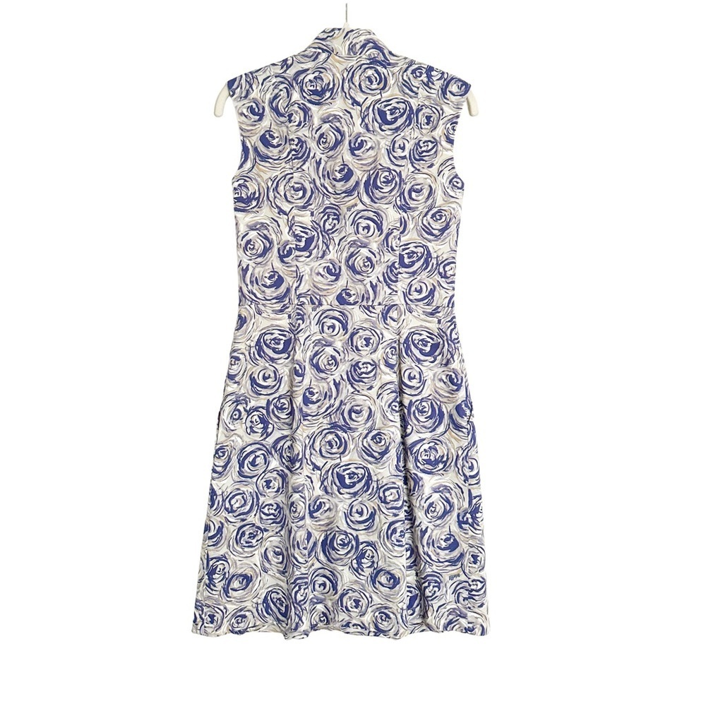 Leggiadro Floral Pleated Cotton Pocket Dress Size 2 - Picture 4 of 4